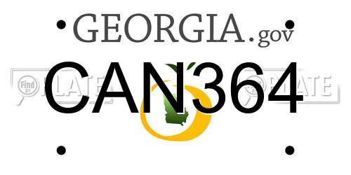 CAN364 Georgia License Plate