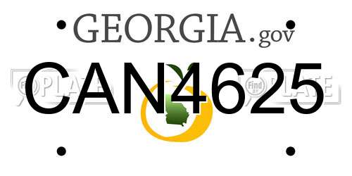 CAN4625 Georgia License Plate
