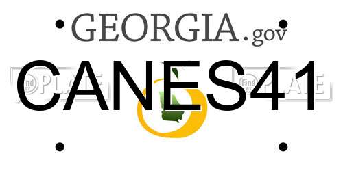 CANES41 Georgia License Plate