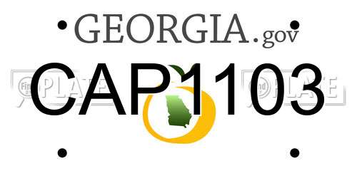 CAP1103 Georgia License Plate