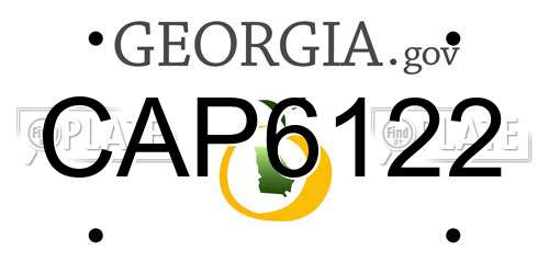 CAP6122 Georgia License Plate