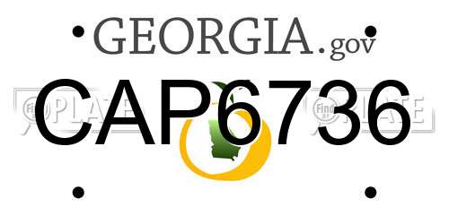 CAP6736 Georgia License Plate