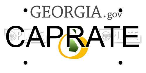 CAPRATE Georgia License Plate