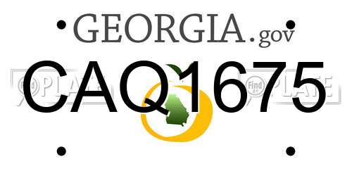 CAQ1675 Georgia License Plate