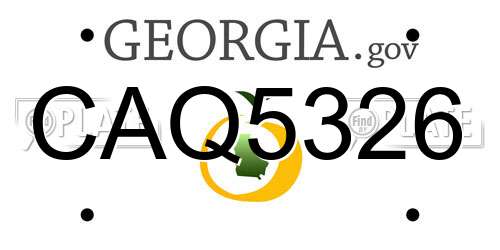 CAQ5326 Georgia License Plate