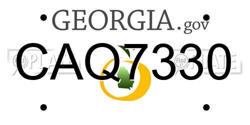CAQ7330 Georgia License Plate