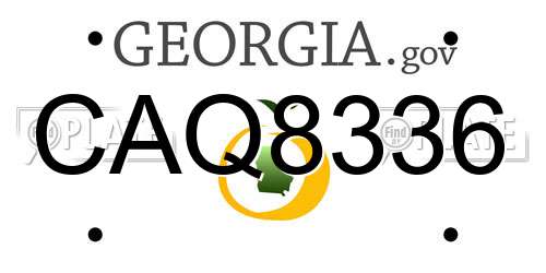 CAQ8336 Georgia License Plate
