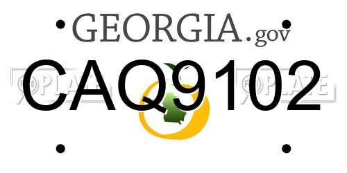 CAQ9102 Georgia License Plate