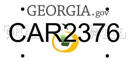 CAR2376 Georgia License Plate