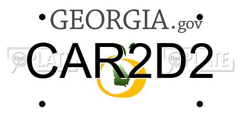 CAR2D2 Georgia License Plate