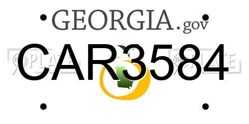 CAR3584 Georgia License Plate