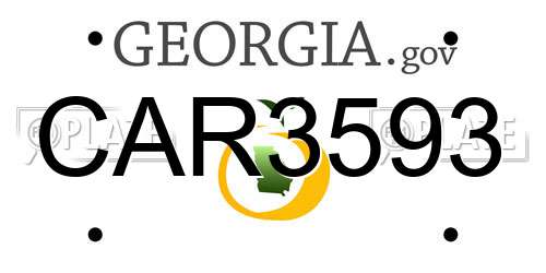CAR3593 Georgia License Plate