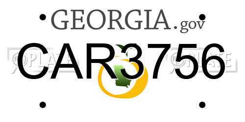 CAR3756 Georgia License Plate