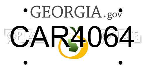 CAR4064 Georgia License Plate