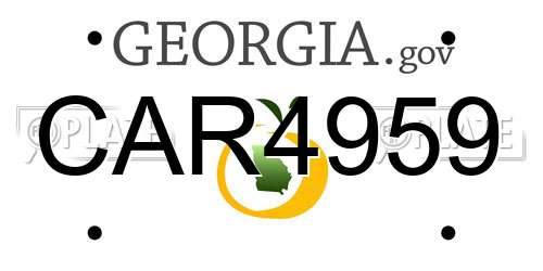 CAR4959 Georgia License Plate