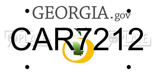 CAR7212 Georgia License Plate