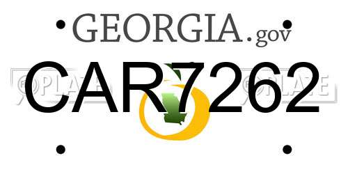 CAR7262 Georgia License Plate