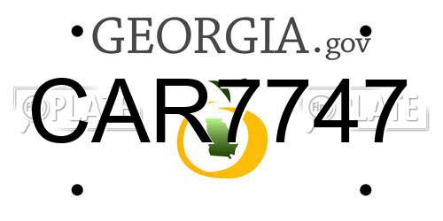 CAR7747 Georgia License Plate