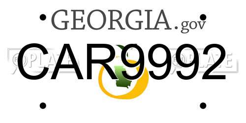 CAR9992 Georgia License Plate