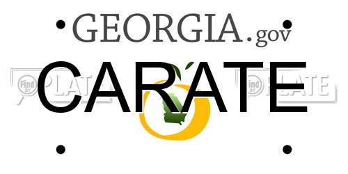 CARATE Georgia License Plate