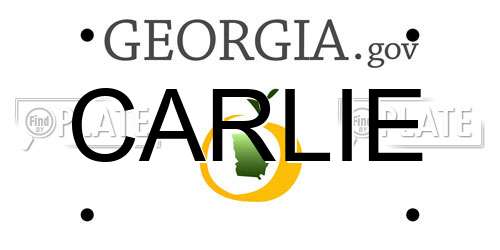 CARLIE Georgia License Plate