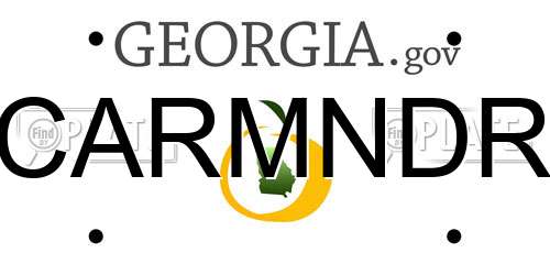 CARMNDR Georgia License Plate