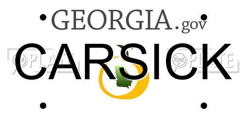 CARSICK Georgia License Plate