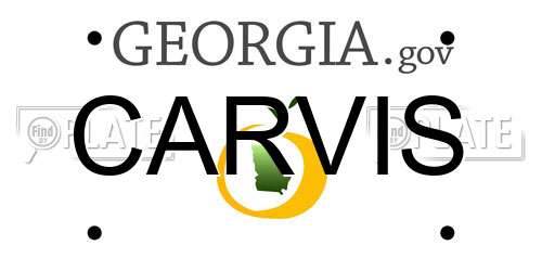 CARVIS Georgia License Plate