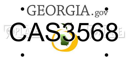 CAS3568 Georgia License Plate