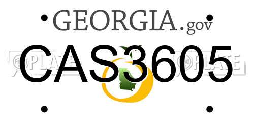CAS3605 Georgia License Plate