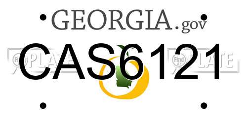CAS6121 Georgia License Plate