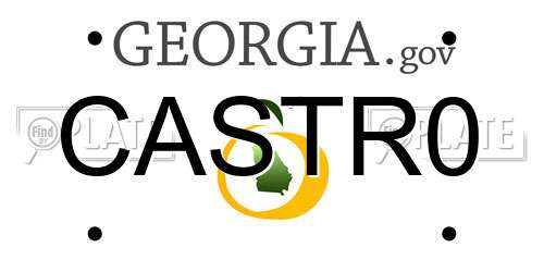 CASTR0 Georgia License Plate