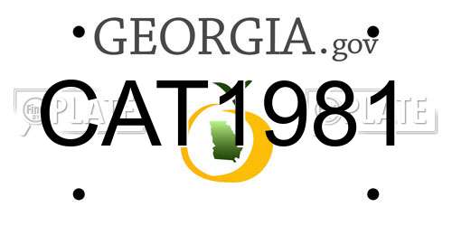 CAT1981 Georgia License Plate