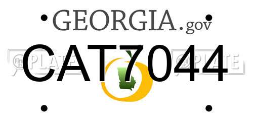 CAT7044 Georgia License Plate