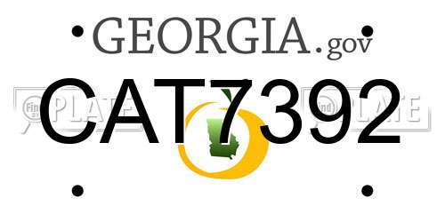 CAT7392 Georgia License Plate