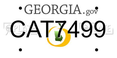 CAT7499 Georgia License Plate