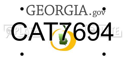 CAT7694 Georgia License Plate