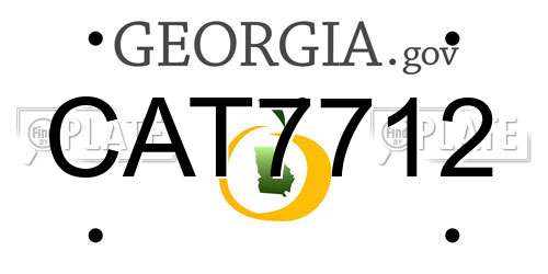 CAT7712 Georgia License Plate