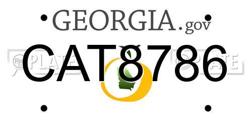 CAT8786 Georgia License Plate