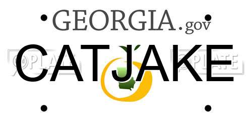 CATJAKE Georgia License Plate
