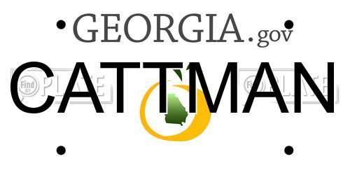 CATTMAN Georgia License Plate