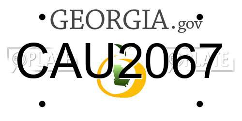 CAU2067 Georgia License Plate
