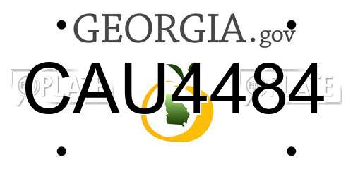 CAU4484 Georgia License Plate