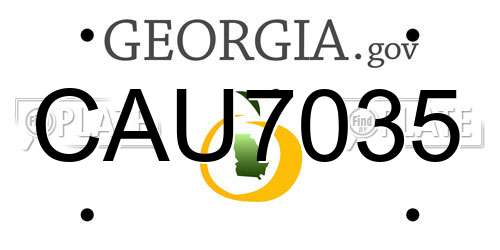 CAU7035 Georgia License Plate