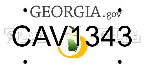 CAV1343 Georgia License Plate