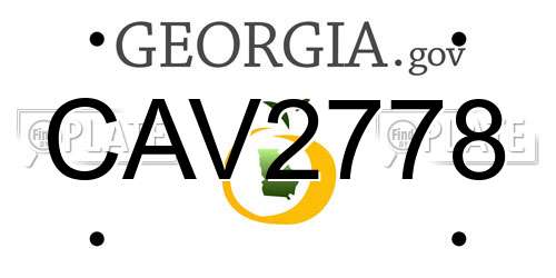 CAV2778 Georgia License Plate
