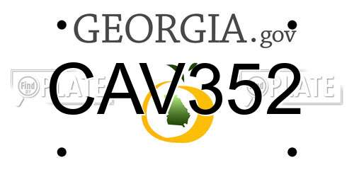 CAV352 Georgia License Plate