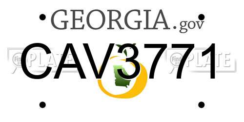 CAV3771 Georgia License Plate