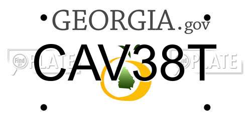 CAV38T Georgia License Plate