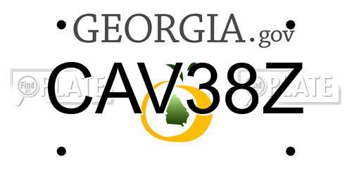 CAV38Z Georgia License Plate
